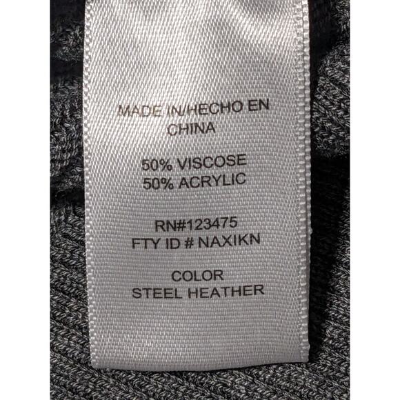 Adrienne Vittadini Tunic Sweater Women Size M Heather Gray Cowl Neck Long Sleeve - Picture 9 of 12